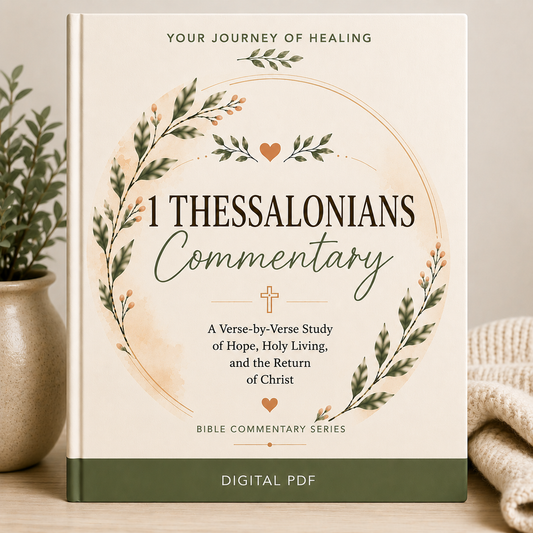 1 Thessalonians Commentary printable Bible study PDF by Your Journey of Healing featuring a verse-by-verse study of Hope, Holy Living, and the Return of Christ.