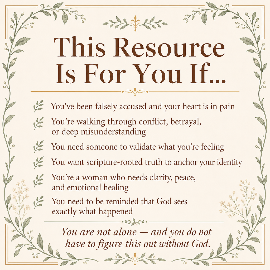 A digital graphic card with a warm cream background, featuring a decorative botanical border in muted green and beige tones. The central text reads 'This Resource Is For You If.